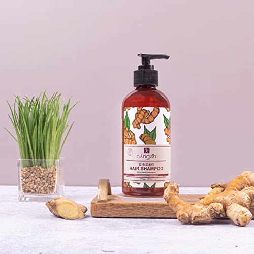 Ningen Ginger Hair Shampoo I Enriched with Witch Hazel, Lemongrass I Irritation Free, Paraben Free I Stimulates Hair Growth and Treats Dandruff I 300g, Off White - View 4 of 6