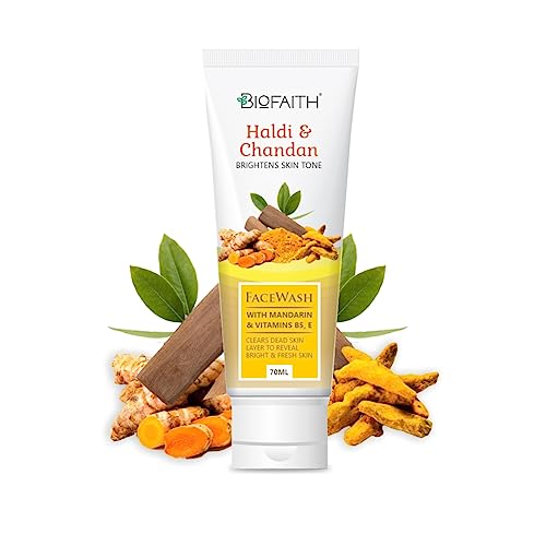 Biofaith Haldi and Chandan Facewash For Oil/Acne/Blemishes Control | Rejuvenates &amp; brightens the skin (70ml) (FROM INDIA)SAB - View 4 of 4