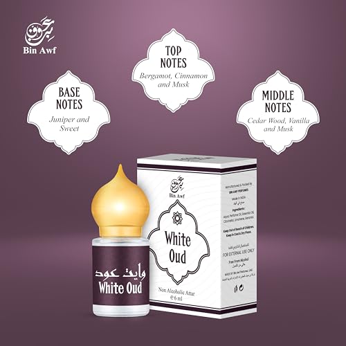 Bin Awf White Oud Luxury perfume Unisex 100% Alcohol Free Long Lasting Attar Perfume (6 ML) (FROM INDIA)SAB - View 2 of 3