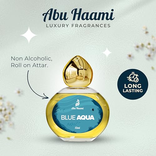 Abu Haami Blue Aqua Fresh Sea Scent Luxury Fragrance | Aquatic Unisex Scent | Non-Alcoholic Roll-On Perfume for Men &amp; Women | Long Lasting Attar - 12 ML (FROM INDIA)SAB - View 3 of 3