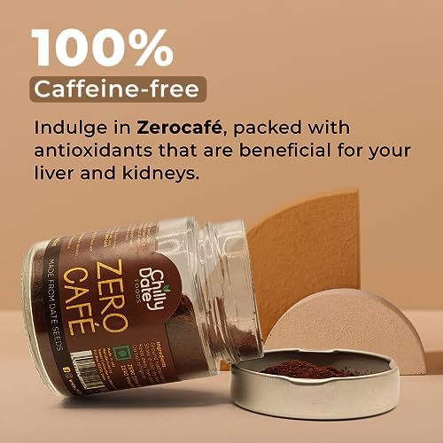 Chilly Dates Premium Date Seed Coffee Alternative - Caffeine &amp; Acid Free - Zerocafé - Roasted Date Seeds - Free of Gluten and Vegan - Antioxidants - Perfect for Healthy Living - Delicious Flavor 100g  FROM DUBAI (SAM) - View 3 of 3