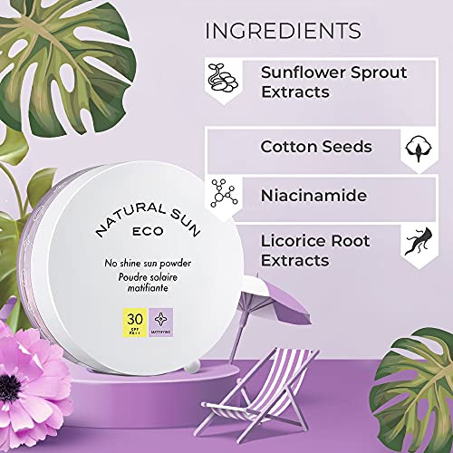 The Face Shop Naturalsun Eco No Shine Sun Powder| Unisex Sunscreen with SPF 30, PA ++| Mattifying, sweat resistant powder for advanced sun protection| Suitable for all skin types, ideal for sensitive and acne prone skin, 13gm (FROM INDIA)SAB - View 2 of 3