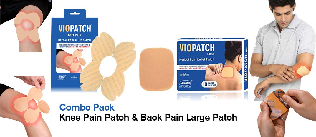 Viopatch Herbal Pain Relief Patch Combo Pack of 5 Knee &amp; 10 Large Patch| Instant Relief from Muscular Pain &amp; Joint Pain| Natural Pain Relief Patches | No Side Effects(FROM INDIA)NUZ - View 2 of 2