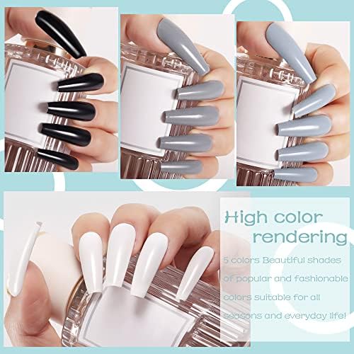 evpct Black and White Grey Grays Gel Nail Polish 5Pcs Sets esmalte de uñas en gel pinturas de gel para uñas,Black and White Grey Grays Mauve Soak off UV LED Cured Gel Nail Gel Polish Colors Kit Set M FROM DUBAI (SAM) - View 3 of 3