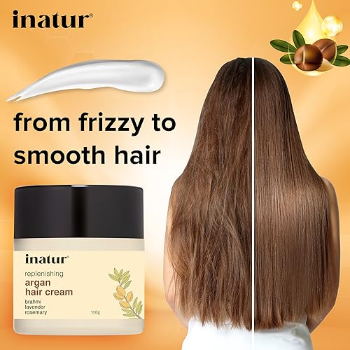 inatur Argan Oil Hair Cream - Daily Styling, Frizz Control, Natural &amp; Vegan (100 grams) (FROM INDIA)SAB - View 2 of 3