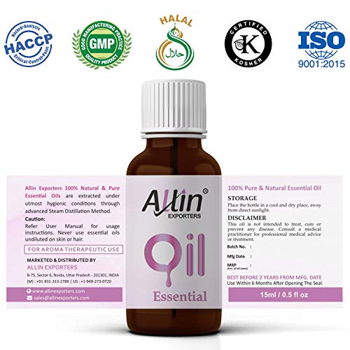 Allin Exporters Natural Eucalyptus Essential Oil Pure, Natural &amp; Undiluted Therapeutic Grade For Skincare, Aromatherapy &amp; Aroma Diffusers (15ml)(FROM INDIA)NUSS - View 4 of 4