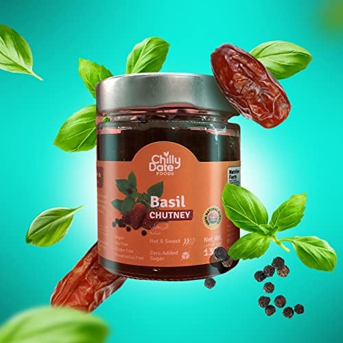 Chilly Date Basil Chutney Sauce - Aromatic and Sweetened with Fresh Local Dates, Perfect for Spreads and Dips, Versatile Hummus &amp; Spread, Enhance Your Meals with Natural Flavor, Premium Quality - 130g FROM DUBAI (SAM) - View 2 of 3