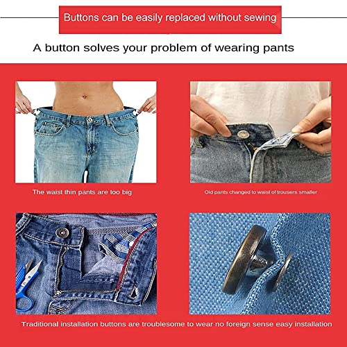 Multipurpose No Sew Classy Buttons, Detachable Buttons for Jeans, Pants Button Tightener, Adjustable Buttons Suitable for Clothes Adjustment, A Pack of 8 Hats Bags Decorations(FROM INDIA)NUZ - View 3 of 4