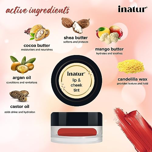 inatur Sunny Red Lip &amp; Cheek Tint, Natural and Organic, Vegan And Cruelty-Free, Hydrates And Nourishes Dry Lips, Long-Lasting, Water proof (FROM INDIA)SAB - View 3 of 3