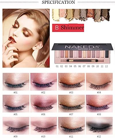 Azonee 2 Pack 12 Colors Makeup Nude Colors Eyeshadow Palette Natural Nude Matte Shimmer Glitter Pigment Eye Shadow Pallete Set Waterproof Smokey Professional Beauty Makeup Kit FROM DUBAI (SAM) - View 3 of 3