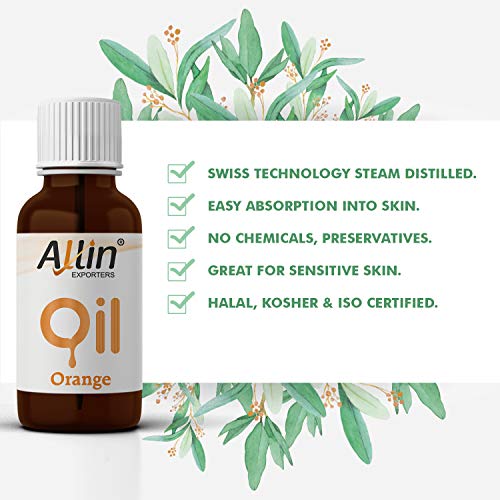 Allin Exporters Orange Essential Oil Natural Undiluted Therapeutic Grade for Skin Hair Face Home Fragrance Pure and Aromatherapy (15 ML)(FROM INDIA)NUSS - View 2 of 4