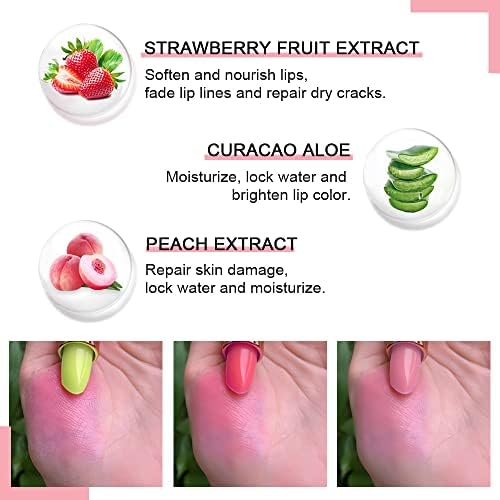 3 Pcs Color Changing Change Lipstick Lip Balm Set,Korean Magic Lipstick Color Change Changing Lip Tint Tinted Stain Gloss Balm Long Lasting Waterproof Moisturizer Jelly Crystal Lipstick Set for Women  FROM DUBAI (SAM) - View 2 of 3