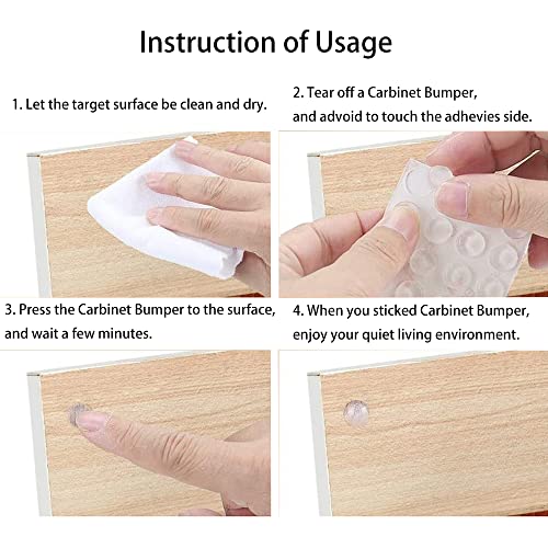 Fapiwen Cabinet Pads, 100Pcs Cabinet Bumpers Clear Cabinet Bumpers Soft Close Cabinet Clear Bumper Dots Rubber Cupboard Door Bumpers Used In Furniture Dampening Noise (8 * 3Mm)(FROM INDIA)NUZ - View 2 of 4