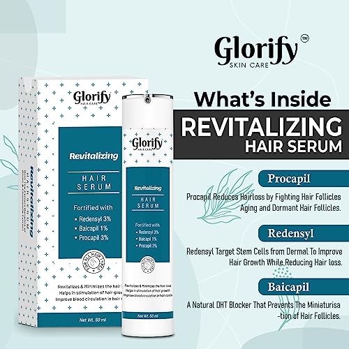 Glorify Hair Growth Serum For Men &amp; Women With 3% Redensyl &amp; 3% Procapil | Stimulates Hair Growth For Strong, Smooth &amp; Glossy | Prevents Hair Fall | Suitable for All Skin Types (50ml) (FROM INDIA)SAB - View 3 of 3