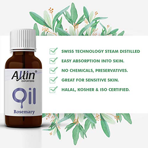 Allin Exporters Rosemary Essential Oil 100% Natural, Pure &amp; Therapeutic Grade for Hair Growth, Skin Massage, Diffuser Aromatherapy &amp; DIY Blends (15 ml) - View 2 of 4