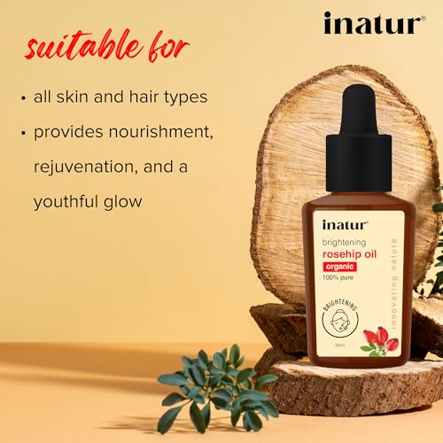 inatur Rosehip Oil 30ml, 100% pure, cold pressed, moisturising, anti ageing, brings glow, anti-inflammatory (FROM INDIA)SAB - View 2 of 3