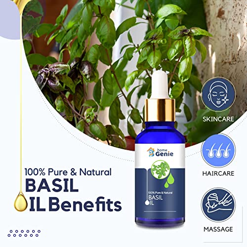 Home Genie Basil (Ocimum Basilicum) Oil|100% Pure &amp; Natural Undiluted Essential Oil - 15ml(FROM INDIA)JEZ - View 3 of 4
