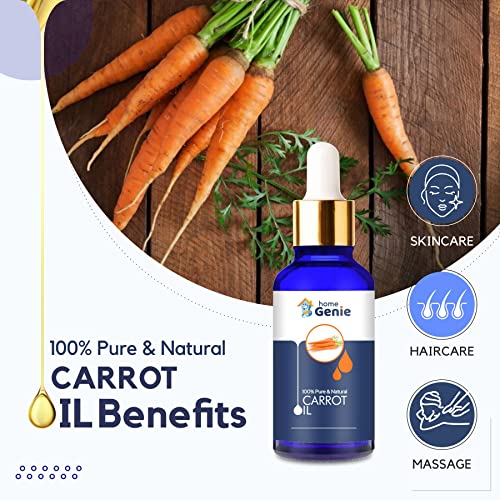Home Genie Carrot Oil with Dropper 100% Natural Pure Undiluted Uncut Essential Oil - 15ml - View 3 of 4
