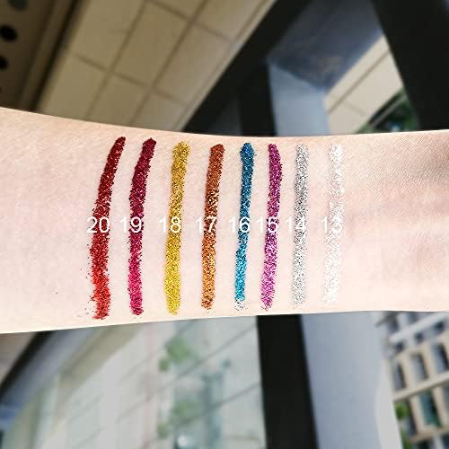 evpct 8 Colors Liquid Glitter Eyeliner Liquid Sets Glitter Eye Liners for Women Liquid White Silver Rose Gold Pink Liquid Sparkly Glitter Eyeliner FROM DUBAI (SAM) - View 3 of 3