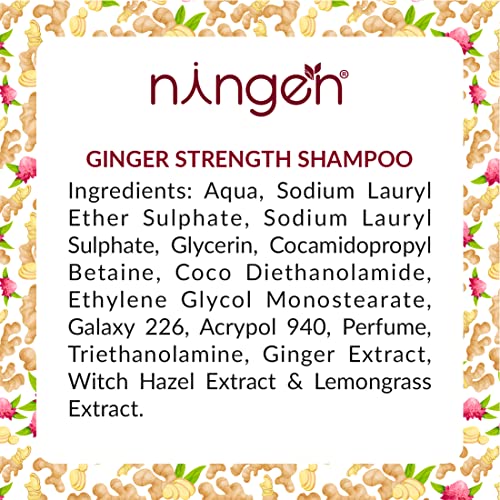 Ningen Ginger Hair Shampoo I Enriched with Witch Hazel, Lemongrass I Irritation Free, Paraben Free I Stimulates Hair Growth and Treats Dandruff I 300g, Off White - View 5 of 6