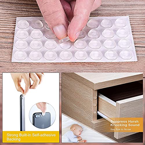 Fapiwen Cabinet Pads, 100Pcs Cabinet Bumpers Clear Cabinet Bumpers Soft Close Cabinet Clear Bumper Dots Rubber Cupboard Door Bumpers Used In Furniture Dampening Noise (8 * 3Mm)(FROM INDIA)NUZ - View 4 of 4