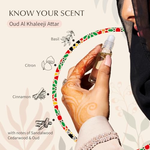 Oud al Khaleeji Attar Oil by Dukhni | Arab perfume oils for men and women | 100% pure ittar roll on perfume scents | Arabian oud oil fragrances | Eid, Ramadan Gift Set &amp; Vegan Islamic Fragrances - View 4 of 4