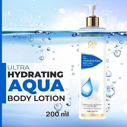 Co-Beauty Aqua Body Lotion for Women &amp; Men - 200 ml | Non-Greasy &amp; Hydrating, Rich Milk with Aloe Vera,Essential Oil, Vitamin E &amp; B5 | Paraben &amp; SLS Free Daily Moisturizer (FROM INDIA)SAB - View 4 of 4