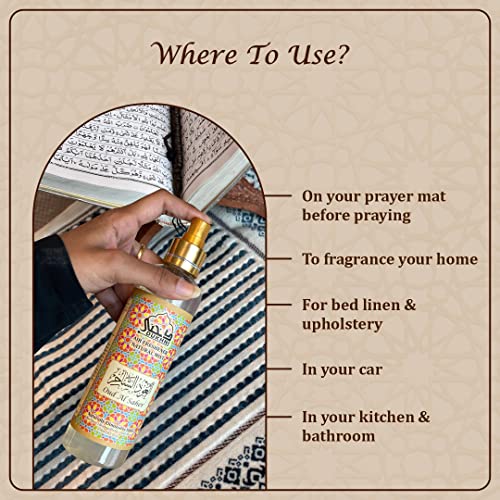 Dukhni Oud Al Saher Attar Al Faraash by Dukhni |250ml Non Alcoholic Spray | Arabic Natural Mist | Air Freshener, Room Mist, Fabric &amp; Linen Spray | Perfect for Prayer mats, beds, Sofas, Curtains - View 2 of 4