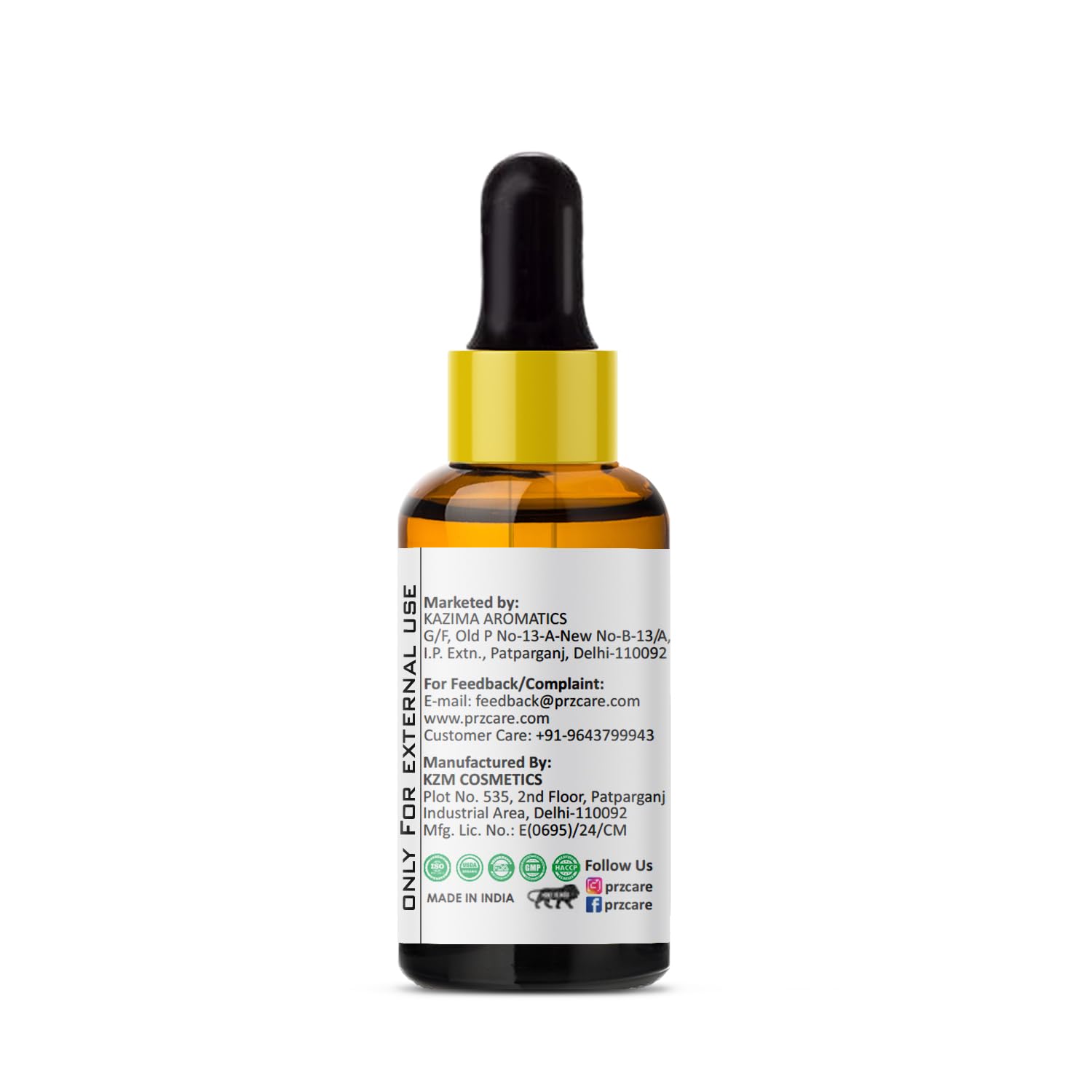 PRZ Extra Virgin Olive Cold Pressed Carrier Oil - Pure Natural Therapeutic Grade Oil for Aromatherapy Body Massage, Skin Care &amp; Hair Care, 15 ml(FROM INDIA)NUZ - View 2 of 3