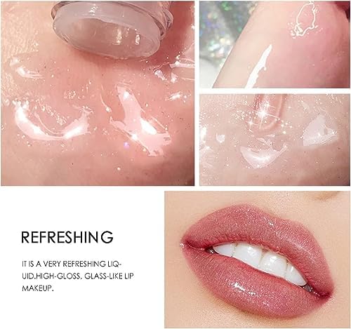 Lip Plumper Gloss Lipstick Set, Liquid Shimmer Lip Gloss Plumping Moisturizing Effect Lip Gloss Enriched with Hyaluronic Acid Lifter Gloss Lipsticks 3D Shimmer Crystal Jelly Lip Balm 4 Color FROM DUBAI (SAM) - View 3 of 3