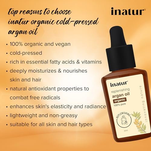inatur Argan oil | Organic &amp; Cold Pressed| Moisturizes &amp; Nourishes| Rich in Vitamins| 30ml (FROM INDIA)SAB - View 2 of 3
