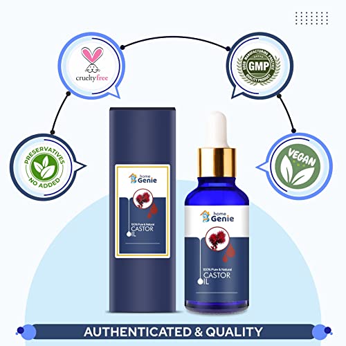 Home Genie Castor (Ricinus Communis) Oil|100% Pure &amp; Natural Undiluted Carrier Oil - 15ml - View 2 of 4