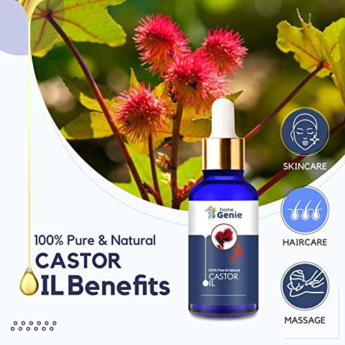 Home Genie Castor (Ricinus Communis) Oil|100% Pure &amp; Natural Undiluted Carrier Oil - 15ml - View 3 of 4