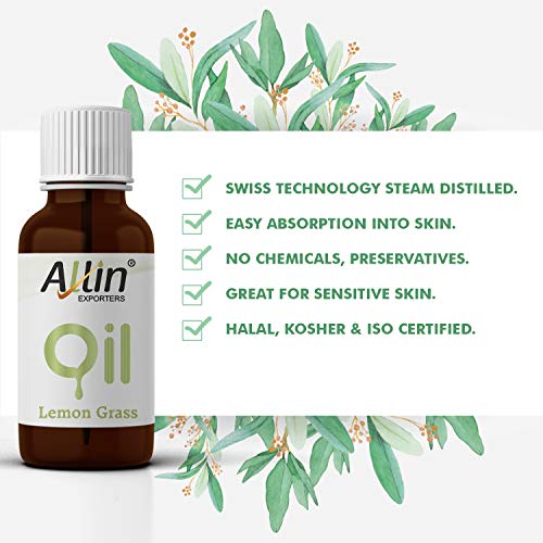 Allin Exporters Lemongrass Essential Oil 100% Natural, Pure &amp; Therapeutic Grade for Skin, Face, Hair &amp; Aromatherapy Diffuser Ideal for Making Bath Soap &amp; Candles (15 ml)(FROM INDIA)NUSS - View 3 of 4