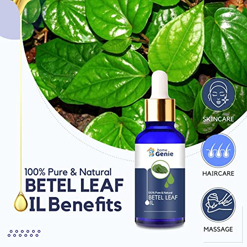 Home Genie Betel leaf (Piper betle) oil | Pure &amp; Natural Essential oil for Skin &amp; Hair Care - 15mlHome Genie Betel leaf (Piper betle) oil | Pure &amp; Natural Essential oil foHome Genie Betel leaf (Piper betle) oil | Pure &amp; Natural Essential oil for Skin &amp; Hair Care - 15mlr Skin &amp; Hair Care - 15ml - View 3 of 4