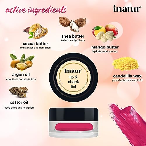 inatur Cool Fushia Lip &amp; Cheek Tint, Natural and Organic, Vegan And Cruelty-Free, Hydrates And Nourishes Dry Lips, Long-Lasting, Water proof (FROM INDIA)SAB - View 3 of 3
