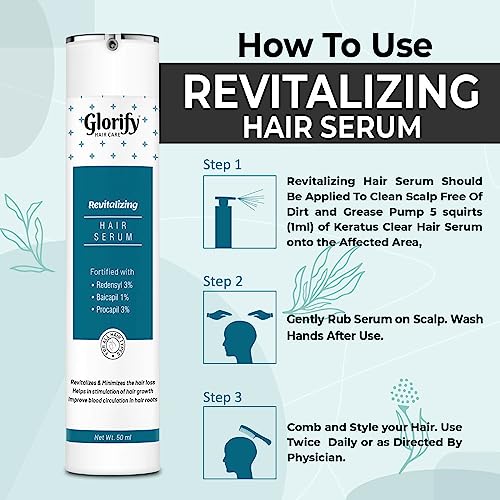 Glorify Hair Growth Serum For Men &amp; Women With 3% Redensyl &amp; 3% Procapil | Stimulates Hair Growth For Strong, Smooth &amp; Glossy | Prevents Hair Fall | Suitable for All Skin Types (50ml) (FROM INDIA)SAB - View 2 of 3