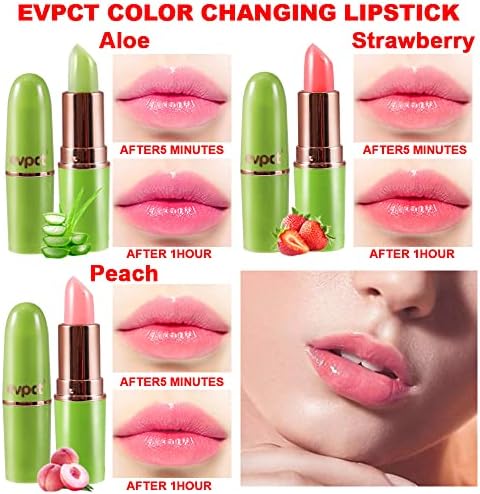 3 Pcs Color Changing Change Lipstick Lip Balm Set,Korean Magic Lipstick Color Change Changing Lip Tint Tinted Stain Gloss Balm Long Lasting Waterproof Moisturizer Jelly Crystal Lipstick Set for Women  FROM DUBAI (SAM) - View 3 of 3