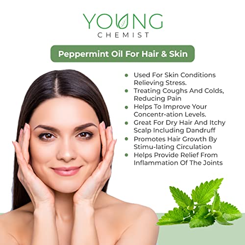 Young Chemist Premium Peppermint Oil - 60ml | 100% Natural Essential Oil for Cooling Sensation, Muscle Relief &amp; Mental Clarity | Perfect for Diffusers, DIY Beauty - View 4 of 4