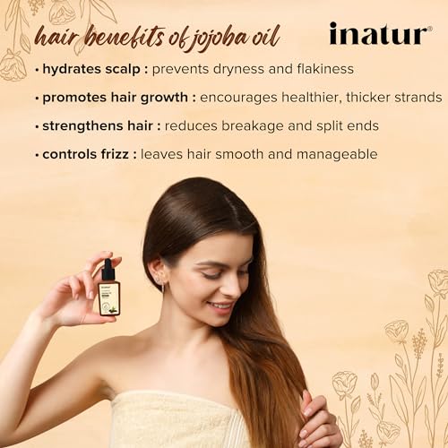 Inatur Jojoba oil |100% Natural Cold Pressed Carrier Oil| For Face, Hair and Body| 30ml (FROM INDIA)SAB - View 2 of 3