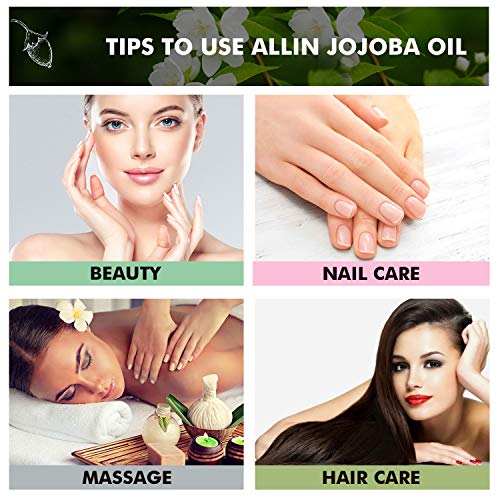 Allin Exporters Jojoba Oil 100% Natural &amp; Pure Cold Pressed Base Carrier Oil for Hair Growth, Dry Skin Massage, Face, Lips, Cuticles, Wrinkles, Fine Lines &amp; Stretch Marks (15 ml) - View 3 of 4