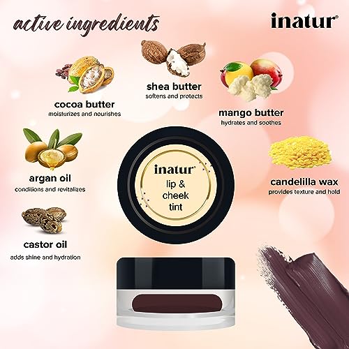 inatur Port Wine Lip &amp; Cheek Tint, Natural and Organic, Vegan And Cruelty-Free, Hydrates And Nourishes Dry Lips, Long-Lasting, Water proof (FROM INDIA)SAB - View 2 of 3
