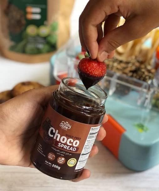 Chilly Dates Choco Spread - Pure Vegan Cocoa, Sugar Free, Gluten Free Bread Topping - Delicious and Healthy Vegan Chocolate Spread for Breakfast, Desserts, and Snacking - No Added Sugar - (200g)  FROM DUBAI (SAM) - View 2 of 3