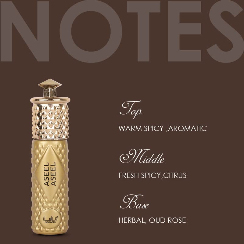 Manasik Aseel Aseel Premium Attar, Warm Spicy, Citrus &amp; Oud, Soothing Fragrance, Long Lasting Roll on Itra For Men, 6ml(FROM INDIA)JEZ - View 2 of 4