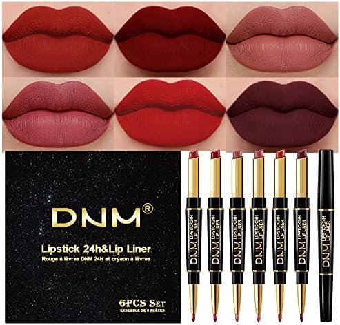 evpct 6Pcs Dark Red Mauve Purple Plum Matte Lip Stain Lip Liner and Lipstick Set Long Lasting Waterproof labiales matte mate larga duracion listip 24 hours a prueba de agua mate 24 horas originales FROM DUBAI (SAM) - View 2 of 3