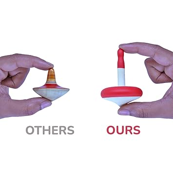 Shumee Wooden Lattu Spinning Toy for Kids 3+ Years (Set of 3)| Gyrocope/Buguri/Bongaram for Indoor/Outdoor Games| Birthday Return Gifts| Easy to Carry - View 5 of 6