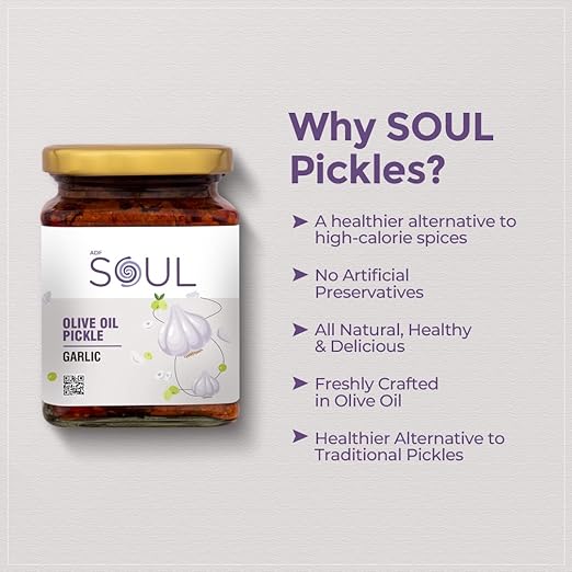 Soul Garlic Pickle in Olive Oil 275 Grams - A Flavorful Blend of Garlic Infused in Premium Olive Oil - View 2 of 5
