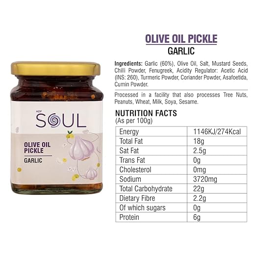 Soul Garlic Pickle in Olive Oil 275 Grams - A Flavorful Blend of Garlic Infused in Premium Olive Oil - View 3 of 5
