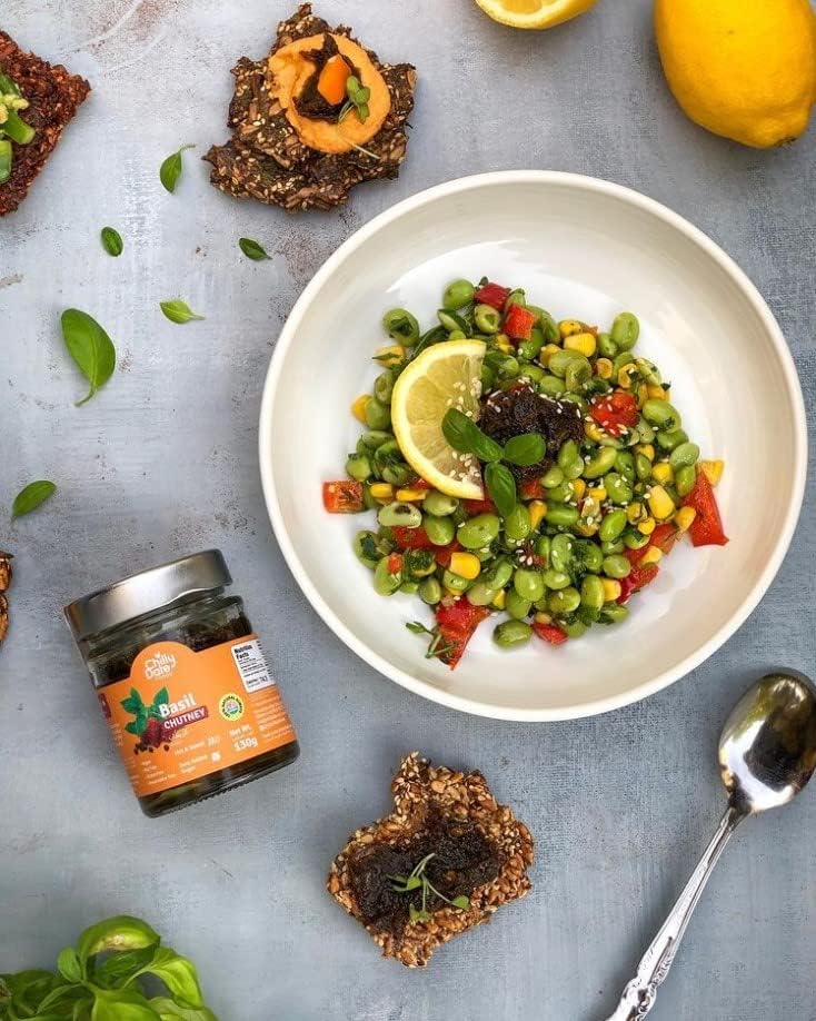 Chilly Date Basil Chutney Sauce - Aromatic and Sweetened with Fresh Local Dates, Perfect for Spreads and Dips, Versatile Hummus &amp; Spread, Enhance Your Meals with Natural Flavor, Premium Quality - 130g FROM DUBAI (SAM) - View 3 of 3