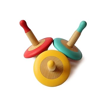 Shumee Wooden Lattu Spinning Toy for Kids 3+ Years (Set of 3)| Gyrocope/Buguri/Bongaram for Indoor/Outdoor Games| Birthday Return Gifts| Easy to Carry - View 6 of 6